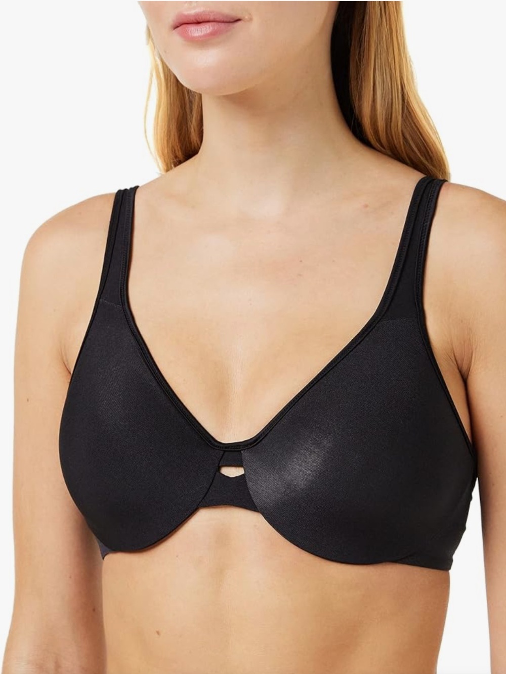 NWT Lilyette by Bali Black Smooth Underwire Bra with Keyhole Size 36D